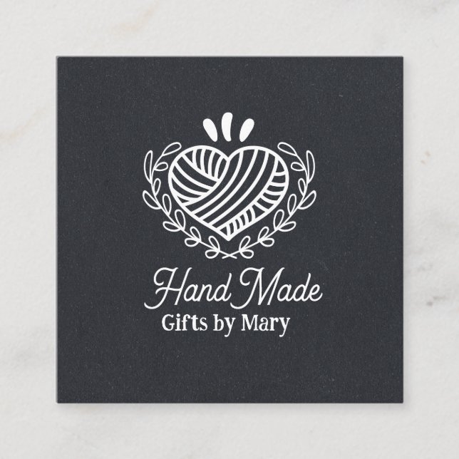 Handmade crafts Black paper rustic calling card Fyrkantigt Visitkort (Framsida)