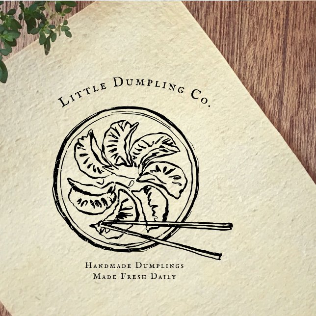 Handmade Dumplings Food Branding Rubber Stamp Stämpel (Skapare uppladdad)