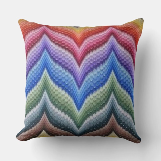 Handmade Florentine Flair: Bargello Needlepoint Th Kudde (Framsida)