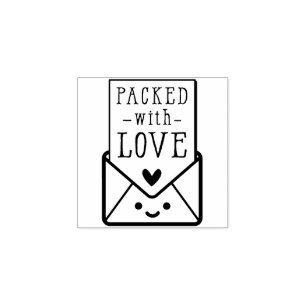 HANDMADE FÖRPACKNING söt förpackad med kärlek Stämpel