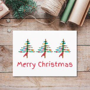 Handmade fotojul - Modern Träd Hälsning Julkort