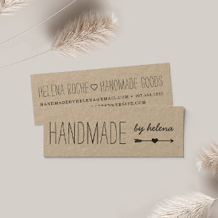 Handmade hjärtslag Rustic Kraft Mini Visitkort