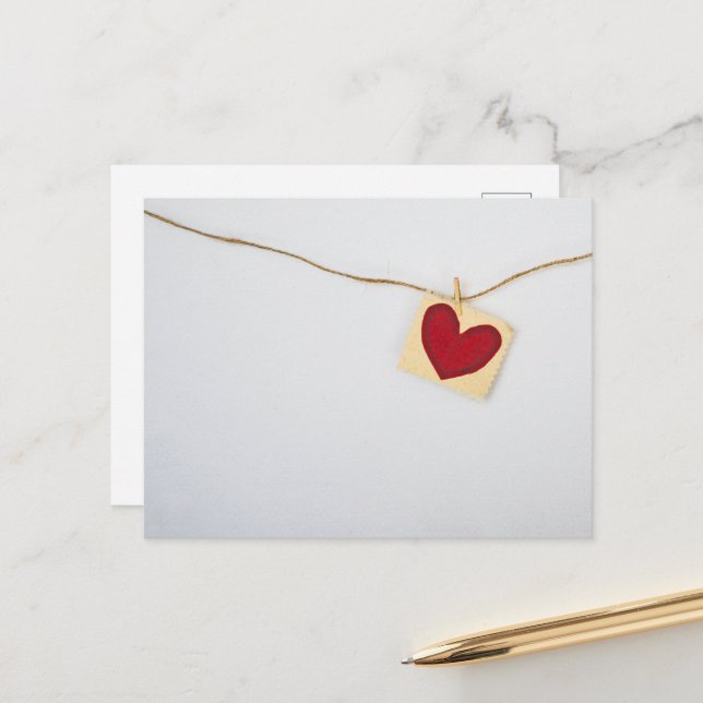 Handmade hjärtvykort vykort (Fram/Back In Situ)