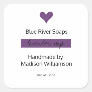 Handmade Homemade Lavender Soap Företag namn Fyrkantigt Klistermärke