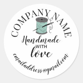Handmade hos företaget kärlek namn runt klistermärke