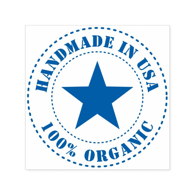 Handmade i USA Organic Star Självfärgande Stämpel (Design)
