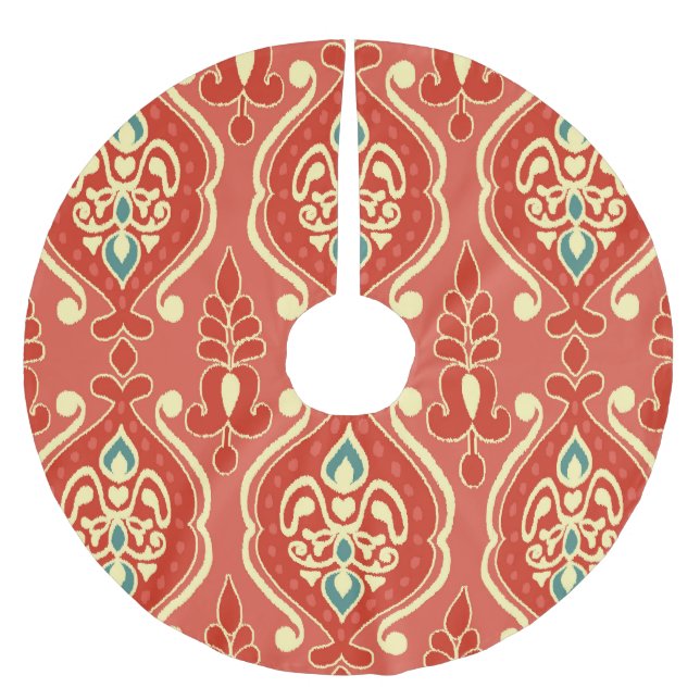 Handmade Ikat: Ethnic Boho Fabric Julgransmatta Borstad Polyester (Framsidan)