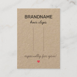 Handmade Jewelry Heart Rustic Hair Clips Holder Visitkort