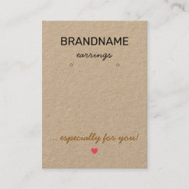 Handmade Jewelry Rustic Kraft Papper Earring Holde Visitkort