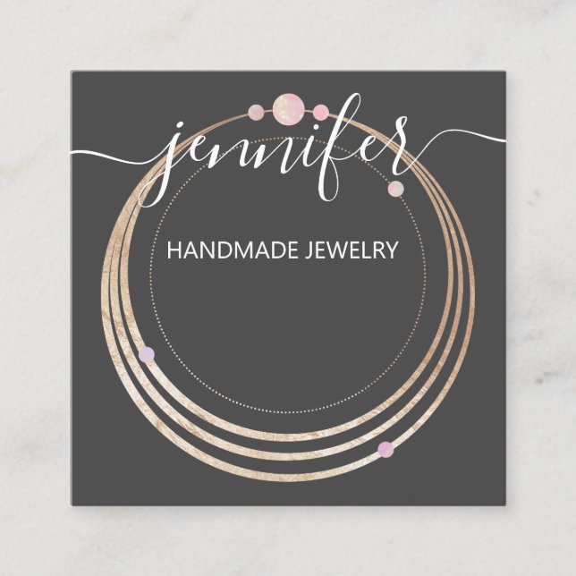 Handmade judiska Anpassningsbarna Logotyp Guld Ro  Fyrkantigt Visitkort (Framsida)