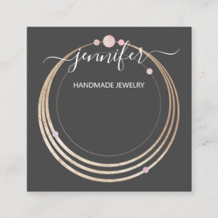Handmade judiska Anpassningsbarna Logotyp Guld Ro Fyrkantigt Visitkort