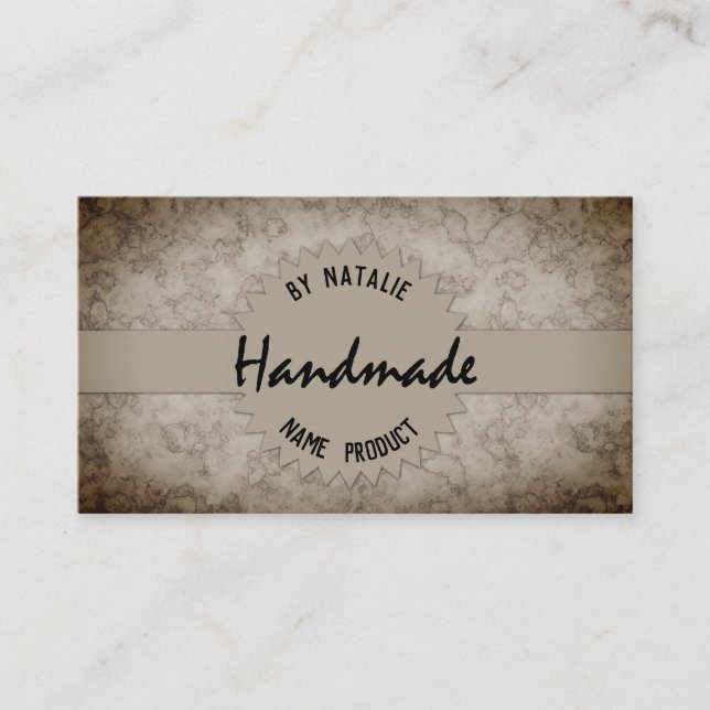 Handmade, Kraft, Kraft papper, vintage Visitkort (Framsida)