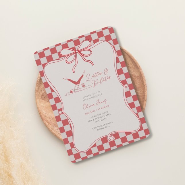 Handmade lattes and pilates bithday inbjudningar (Skapare uppladdad)