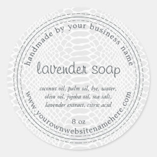 Handmade Lavender Soap Grått Snake Mönster Runt Klistermärke