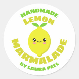 Handmade Lemon Marmalade Runt Klistermärke