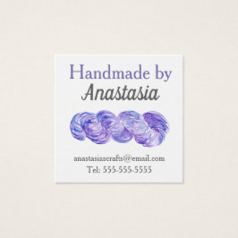 Handmade Lila-vattenfärg för Craft Fyrkantigt Visitkort