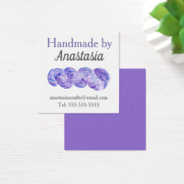Handmade Lila-vattenfärg för Craft Fyrkantigt Visitkort