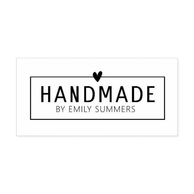 Handmade med hjärta efter eget namn stämpel (Tryck)