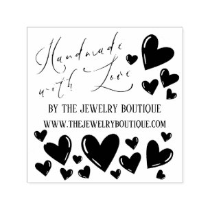 Handmade med Kärlek Heartors skript Etsy Home Craf Självfärgande Stämpel