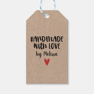 Handmade med Kärlek Kraft Gift-Märkre Presentetikett