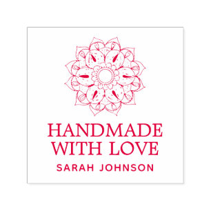 Handmade med Kärlek Lotus Flower-Personlig Självfärgande Stämpel