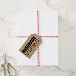 HANDMADE MED kärlek Red Heart Frimärke Presentetikett