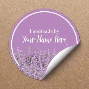 Handmade Product Elegant Lavender Blommigt Busines Runt Klistermärke