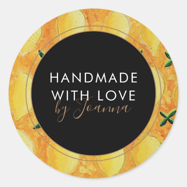 Handmade produkter, citronfrukt, etikett (Framsida)