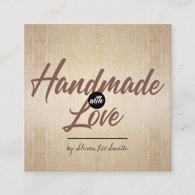 Handmade Rustic Kraft Fyrkantigt Visitkort (Framsida)