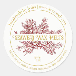 Handmade Seaweed Wax Melts Round Sticker Runt Klistermärke