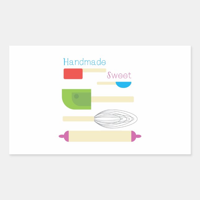 Handmade sötsaker rektangulärt klistermärke (Framsida)