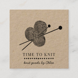 Handmade Sticka Goods Kraft Fyrkantigt Visitkort