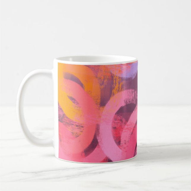 Handmade surreal abstract pattern. Modern artistic Kaffemugg (Vänster)