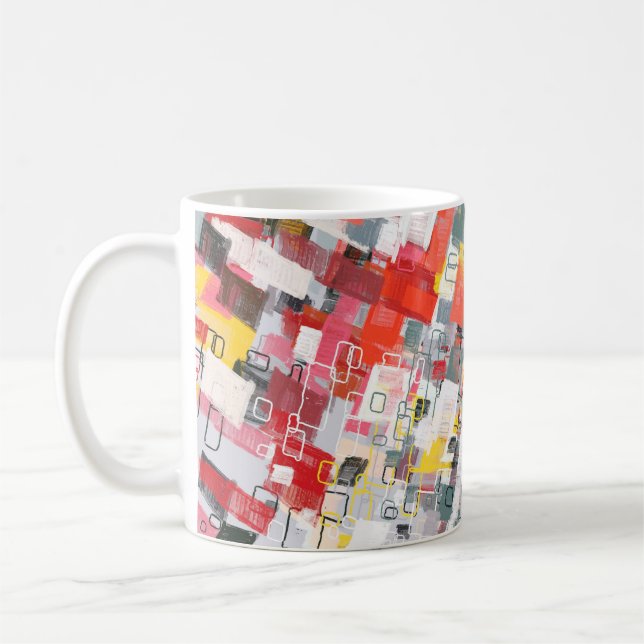 Handmade surreal abstract pattern. Modern artistic Kaffemugg (Vänster)