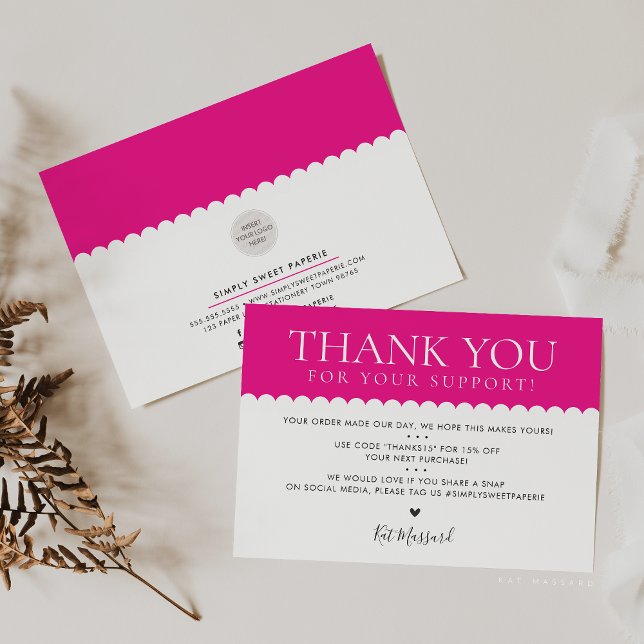 HANDMADE TACK professionell söt fuschia rosa Kort (Skapare uppladdad)