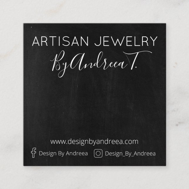 Handmade Visningar för innehavare av juveler Fyrkantigt Visitkort (Framsida)