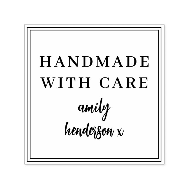 Handmade with Care | Modern Minimal Stylish Design Självfärgande Stämpel (Design)