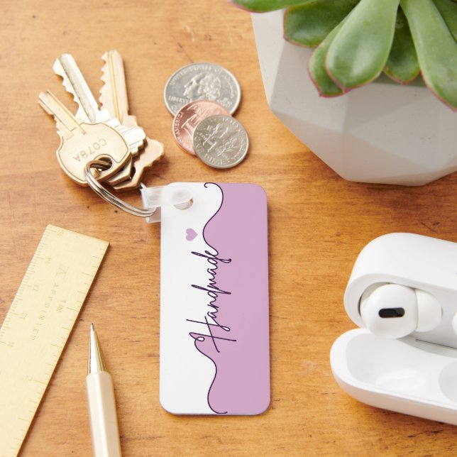 Handmade With Love Floral Small Business Packaging Nyckelring (Skrivbord)