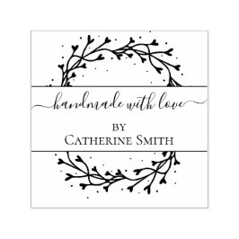 Handmade with Love flower Rubber Stamp Självfärgande Stämpel