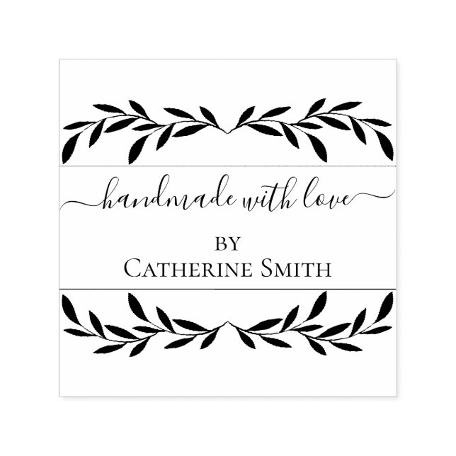 Handmade with Love flower Rubber Stamp Självfärgande Stämpel (Design)