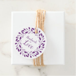 Handmade with Love Quote Design in Purple Gåvor Etiketter
