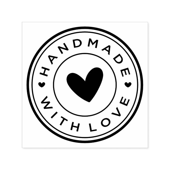 Handmade With Love Round Icon Självfärgande Stämpel (Design)