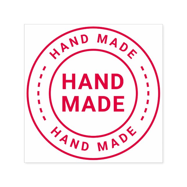 Handmade With Love Round Självfärgande Stämpel (Design)