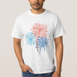 Handmålad 4:e juli Fireworks Tee
