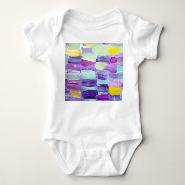 Handmålad Abstrakt Art-bakgrund T Shirt (Framsida)