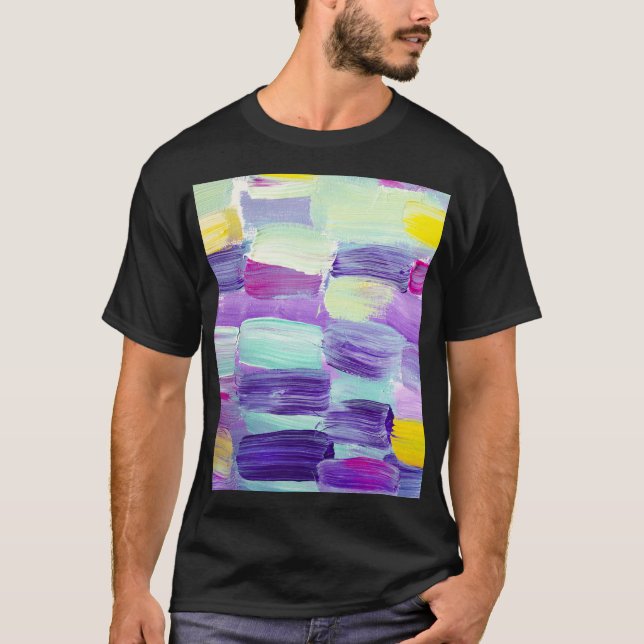 Handmålad Abstrakt Art-bakgrund T Shirt (Framsida)