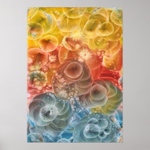 Handmålad Abstrakt Energi Färg Explosion Konst Poster