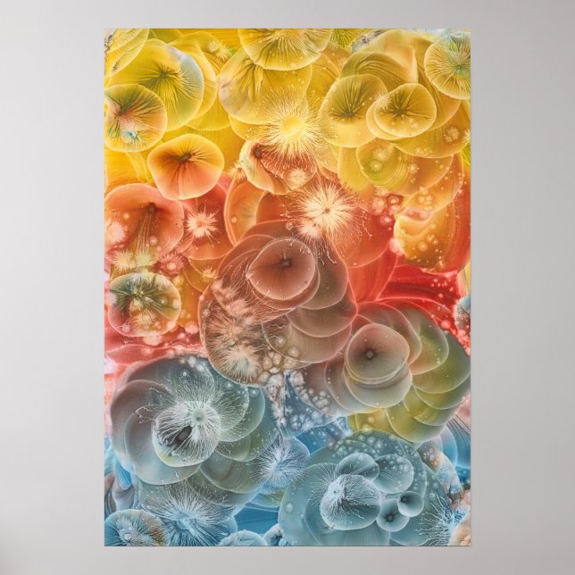 Handmålad Abstrakt Energi Färg Explosion Konst Poster (Framsidan)