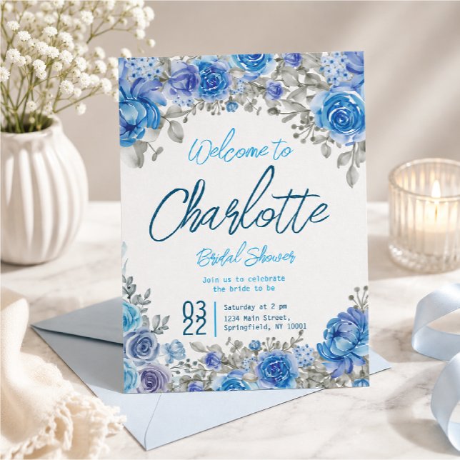 Handmålad akvarell Blommig Bröllopsdusch  Inbjudningar (Hand-Painted Watercolor Floral Bridal Shower Invitation)