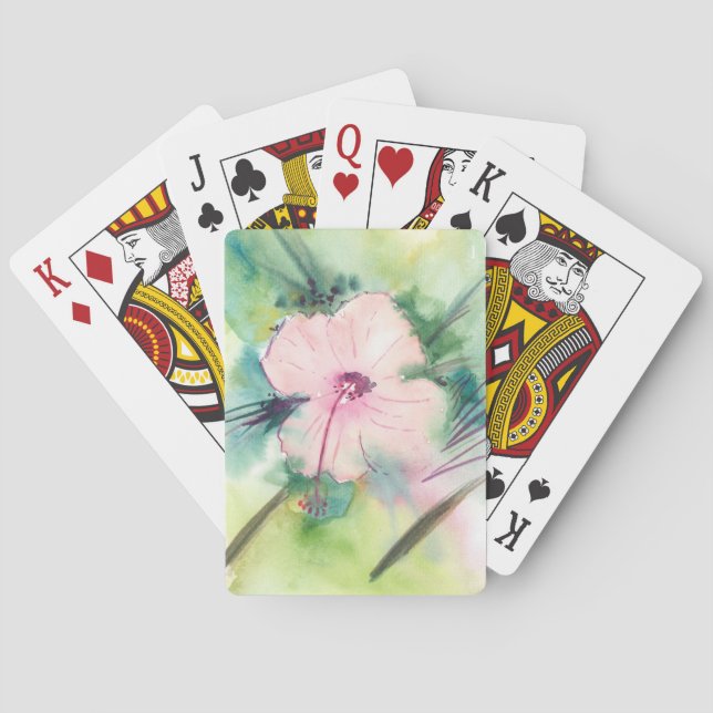 Handmålad akvarell Blommor från Belize Casinokort (Baksidan)